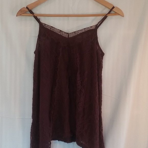 🌞 New American Eagle Camisole Burgundy Lace  XS - Picture 5 of 14